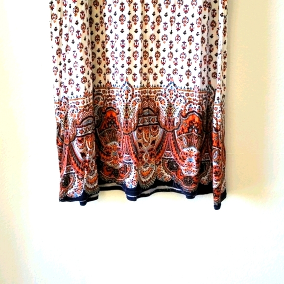 Max Studio Large A-line Maxi Skirt Flowy Boho Chic L Earth Tones - Picture 2 of 3